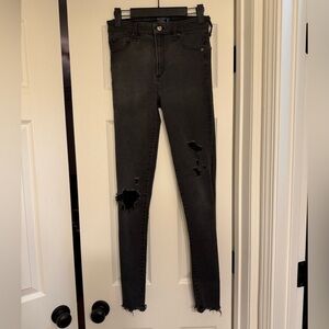 Abercrombie And Fitch Black Wash Skinny Jeans Size 2 Long (26)